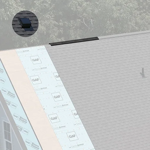 Roof with attic ventilation highlighted.